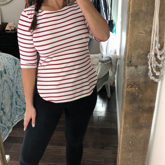 Jules & Leopold size small red striped shirt top - Picture 1 of 4